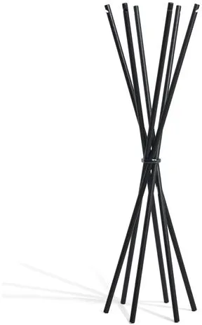 Møbel Copenhagen Coat Kleiderständer aus schwarz lackierter Esche / schwarzem Satin