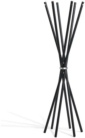 Møbel Copenhagen Coat Kleiderständer aus schwarz lackierter Esche / poliertem Aluminium